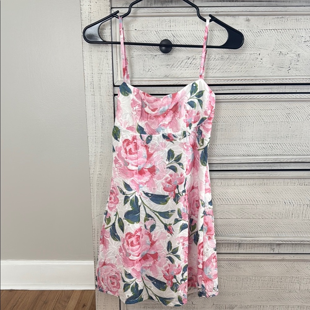 Floral Pink and Green Sundress